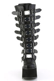 Wide Calf Knee High Boots with 8 Buckle Straps