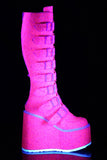 Knee High Boots with 8 Buckle Straps and Metal Plate Hardware