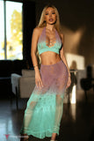 Siren's Enchantment Two-Piece Set, Gradient Halter Top & Maxi Skirt Set
