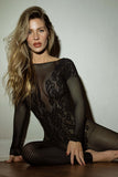 Fierce Flower Mesh Bodysuit – Floral Lace & Fishnet One-Piece Lingerie