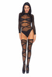 Truth Or Dare Bodysuit And Thigh Highs Set