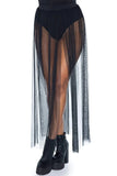 Multi Slit Sheer Full Length Maxi Skirt