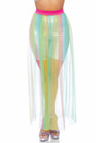 Multi Slit Sheer Full Length Maxi Skirt