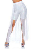 Multi Slit Sheer Full Length Maxi Skirt