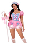 Three Pieces Bo Peep Sweetie Costume Set, Bloomer-Style Romper with Headband