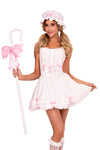 Three piece Little Bo Peep Costume Set, Ruffle-Trimmed Crop Top with coordinating skirt