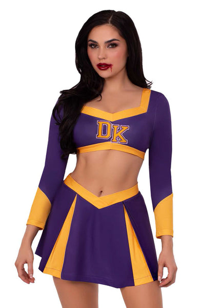 Cheer Squad Slayer Costume for Women – 2 PC Crop Top & Pleated Skirt Cheerleader Outfit