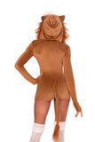 Comfy Lion Costume for Women – 1 PC Ultra-Soft Velvet Plush Romper with Gloved Sleeves, Tail & Mane Hood