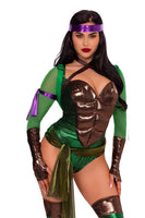 Renegade Ninja Hero Costume for Women – 12 PC Bodysuit with Padded Abs, Sash, Thigh Highs, Headbands, Arm Bands & Shell Backpack for Women – 12 PC Bodysuit with Padded Abs, Sash, Thigh Highs, Headbands, Arm Bands & Shell Backpack
