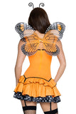 Butterfly Babe Costume for Women, 3-Piece Y2K Butterfly Halloween Costume with Garter Mini Dress, Wings & Antennae Headband