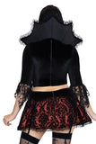 Love Bite Vampire Costume for Women, 2-Piece Halloween Costume with Lace-Trimmed Top & Garter Skirt