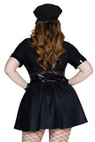 Officer Naughty Costume for Women, 3-Piece Y2K Cop Halloween Outfit with Zip-Front Mini Dress, Tie Choker & Police Hat