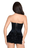 Steel Boned Satin Corset for Women, Satin Waist-Cinching Corset with Front Busk Closure & Adjustable Lace-Up Back