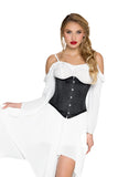 Steel Boned Satin Waist Cincher for Women, Underbust Corset with Front Busk Closure & Adjustable Lace-Up Back