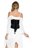 Steel Boned Satin Waist Cincher for Women, Underbust Corset with Front Busk Closure & Adjustable Lace-Up Back