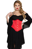 Steel Boned Satin Waist Cincher for Women, Underbust Corset with Front Busk Closure & Adjustable Lace-Up Back