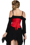 Steel Boned Satin Waist Cincher for Women, Underbust Corset with Front Busk Closure & Adjustable Lace-Up Back