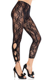Lace Capri Footless Tights with Bow & Keyhole Details (1 PACK 6 PIECES)