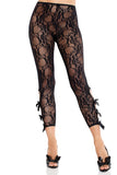 Lace Capri Footless Tights with Bow & Keyhole Details (1 PACK 6 PIECES)