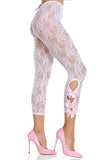 Lace Capri Footless Tights with Bow & Keyhole Details (1 PACK 6 PIECES)