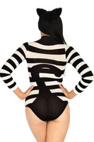 Striped Cat Costume Bodysuit. Cat Face Teddy for Halloween