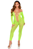 Wild Temptation – Python Net Crotchless Bodystocking with Faux Lace-Up Design