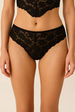 Stretch Comfort & Sleek Fit Elastic Band Floral Lace Thong