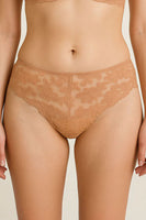 Stretch Comfort & Sleek Fit Elastic Band Floral Lace Thong