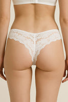 Stretch Comfort & Sleek Fit Elastic Band Floral Lace Thong