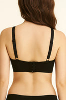 Adjustable Straps & Four Hook Back Closure Wire Free B C Cup Bra