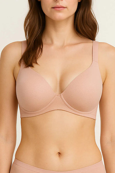Adjustable Straps & Four Hook Back Closure Wire Free B C Cup Bra