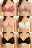 Adjustable Straps & Four Hook Closure Wire Free B C D DD Cup Bra