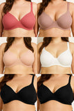 Adjustable Straps & Four Hook Closure Wire Free B C D DD Cup Bra