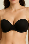 Comfortable Fit Clear Back Strap Push Up Demi Bra