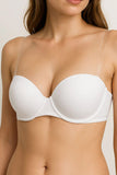 Comfortable Fit Clear Back Strap Push Up Demi Bra