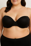 Plus Size Comfortable Fit Clear Back Strap Push Up Bra