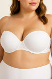 Plus Size Comfortable Fit Clear Back Strap Push Up Bra