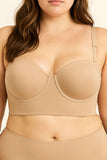 Plus Size Long Band Underwire Bra with Boning
