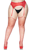 Brielle Rhinestone Fishnet Thigh High Stockings (1 Pack 6 Pieces)