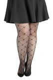 Plus Size Love-Struck Heart Net Tights (1 PACK 6 PIECES)