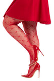 Plus Size Love-Struck Heart Net Tights (1 PACK 6 PIECES)