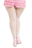 Plus Size Love-Struck Heart Net Tights (1 PACK 6 PIECES)