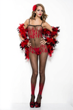 Flame Print Spandex Crotchless Bodystocking