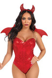 Two Piece Devil Kit with Rhinestone devil wings and Horn headband