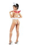 Heaven Sent 4-Piece Costume Set – Iridescent Pink Vinyl Outfit with Marabou, Belt & Headpiece