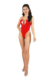 V-Wire Liquid Pull-On Romper with High Leg Detail