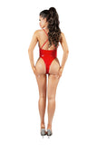V-Wire Liquid Pull-On Romper with High Leg Detail