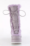 Platform Lace-Up Mid-Calf Boots with Faux Fur Trim and Full Inner Side Zip