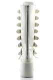 Platform Knee-High Boots with 8 Buckle Straps, Metal Plate Details, and Back Metal Zip Closure