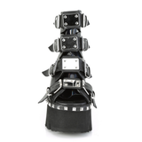 3.5" Chunky Heel Studded Platform Bootie Sandal with Buckle Straps and Back Zip